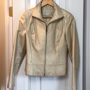 Pale Gold Metallic, Leather Jacket